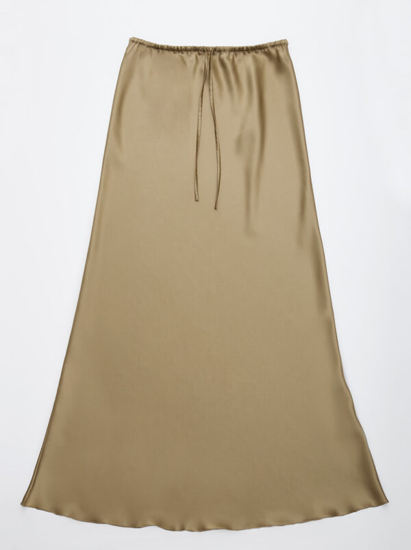 Silk Long Skirt MUSHROOM