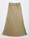 Silk Long Skirt MUSHROOM bk