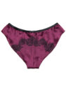 YASMIN Loose Mini Panty in burgundy with black lace, back view